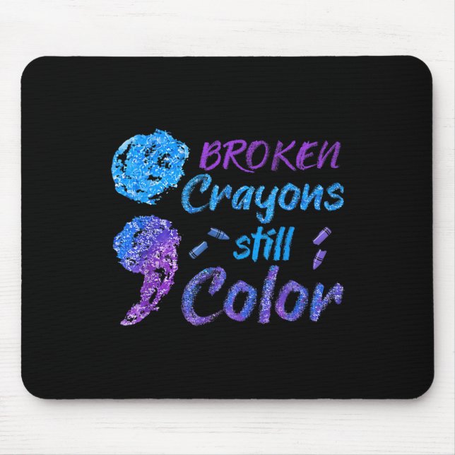 Crayons Selbstmordbewusstseinsmonat Unterstützung  Mousepad (Vorne)