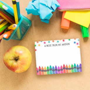 Crayons & Stars farbenfrohe Note aus der Schule Post-it Klebezettel