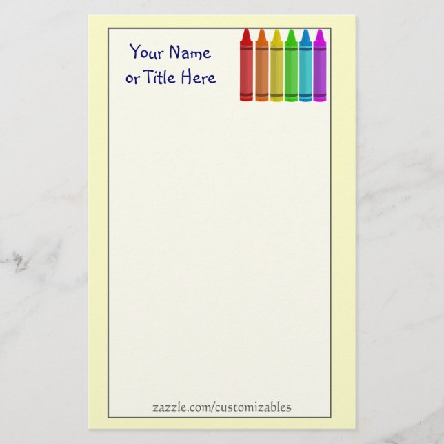 Crayons Stationery Briefpapier (Vorderseite)