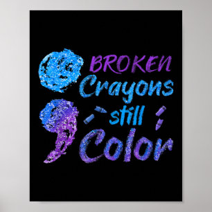 Crayons Suicide Awareness Monatsunterstützung Poster