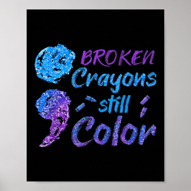 Crayons Suicide Awareness Monatsunterstützung Poster (Vorne)