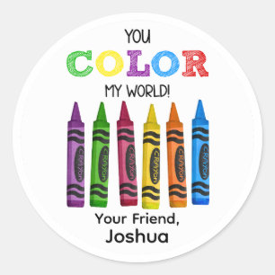 Crayons You Color My World Aufkleber