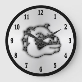 Crazed Bulldog Wall Clock Schwarze Zahlen Große Wanduhr