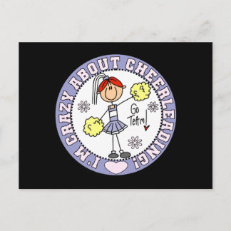 Crazy About Cheerleader T - Shirt und Geschenke Postkarte
