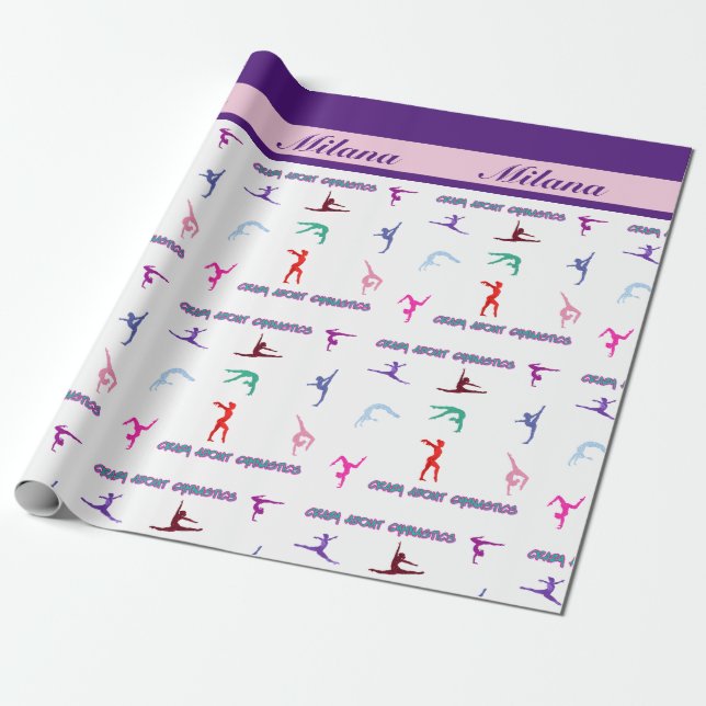 Crazy About Gymnastics Geschenkpapier (Ungerollt)