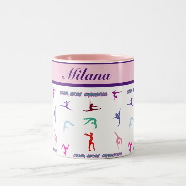 Crazy About Gymnastics Zweifarbige Tasse (Mittel)
