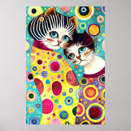 Crazy Abstrakte Coole Katzen Poster