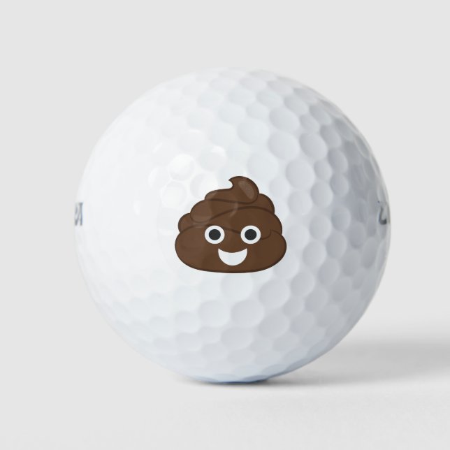 Crazy Albern Brown Kackte Emoji Golfball (Vorderseite)