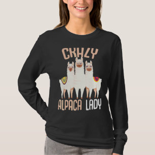 Crazy Alpaca Lady Frauen Alpaca Llama T-Shirt