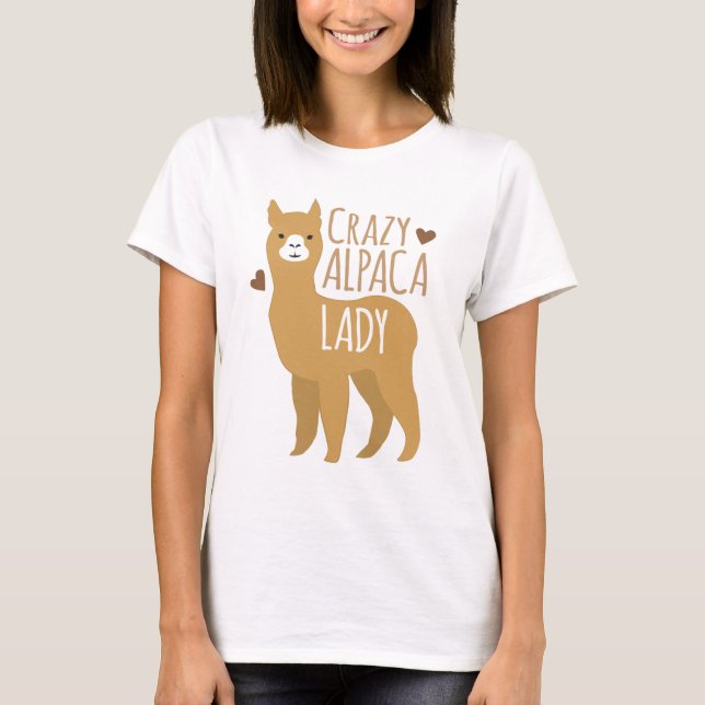 Crazy Alpaca Lady T-Shirt (Vorderseite)