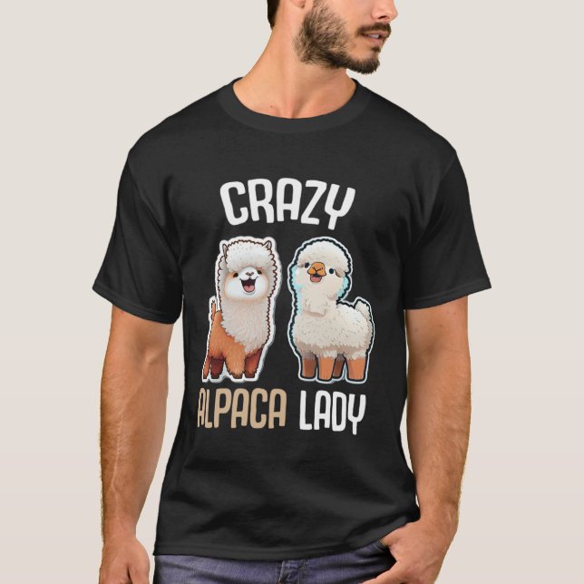 Crazy Alpaca Lady Women s Cute Alpaca Lama Zoo  1 T-Shirt (Vorderseite)