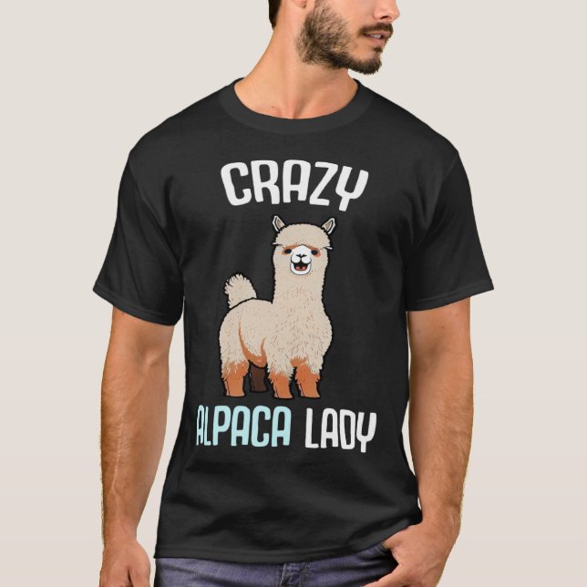 Crazy Alpaca Lady Women s Cute Alpaca Lama Zoo  3 T-Shirt (Vorderseite)