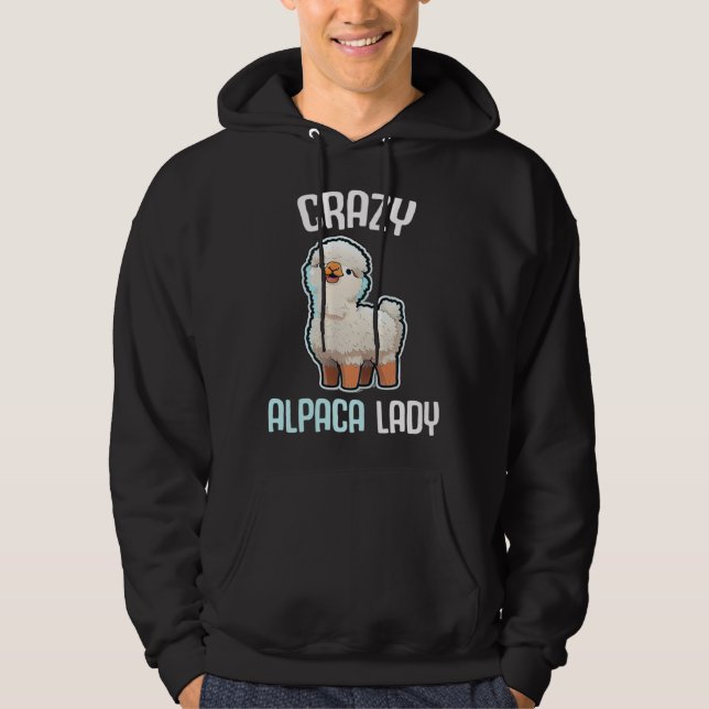 Crazy Alpaca Lady Women s Cute Alpaca Lama Zoo  4 Hoodie (Vorderseite)