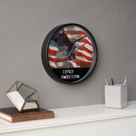 Crazy American Eagle Clock Uhr