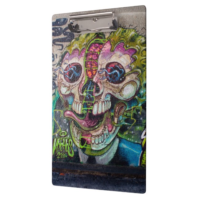 Crazy Art Horror Skull Graffiti Klemmbrett (Links)