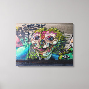 Crazy Art Horror Skull Graffiti Leinwanddruck