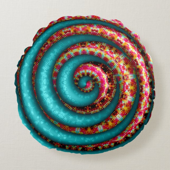 Crazy Art Round Throw Kissen (Vorderseite)