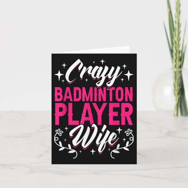 Crazy Badminton Player Ehefrau Shuttle Karte (Vorderseite)