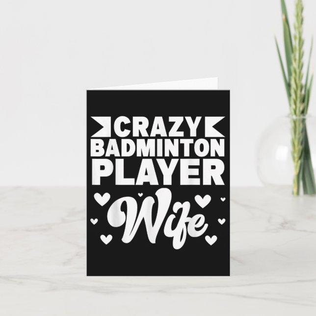 Crazy Badminton Player Ehefrau Shuttle Karte (Vorderseite)