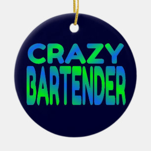 Crazy Barkeeper Keramikornament