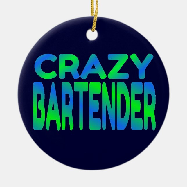 Crazy Barkeeper Keramikornament (Vorne)