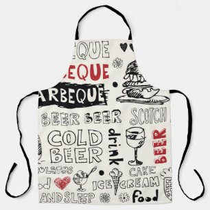Crazy BBQ: Whimsical Doodle Kunst Schürze