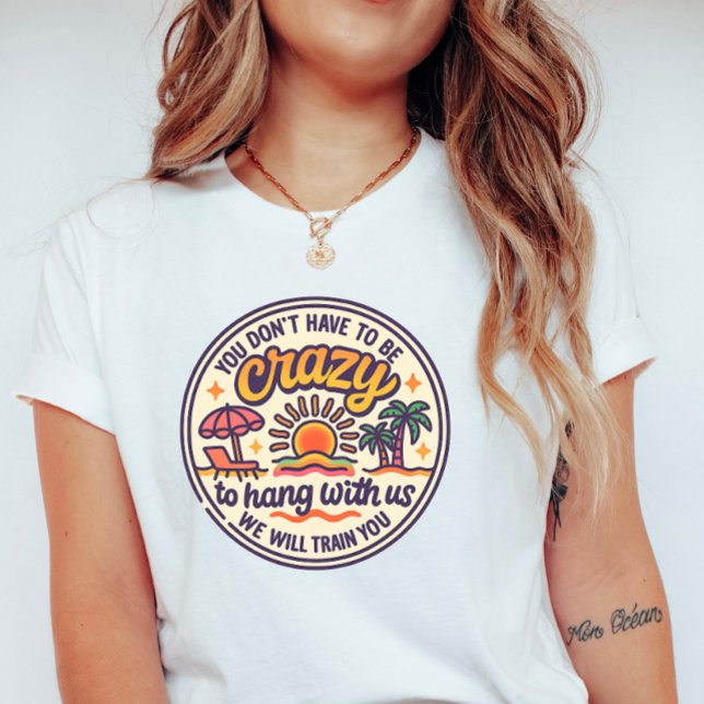 Crazy Beach Squad - Retro Sunset T-Shirt (Von Creator hochgeladen)