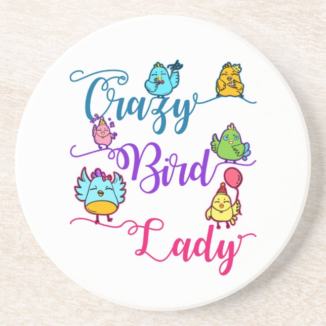 Crazy Bird Lady Bird Owner Lover Vogelbeobachter Getränkeuntersetzer (Vorne)