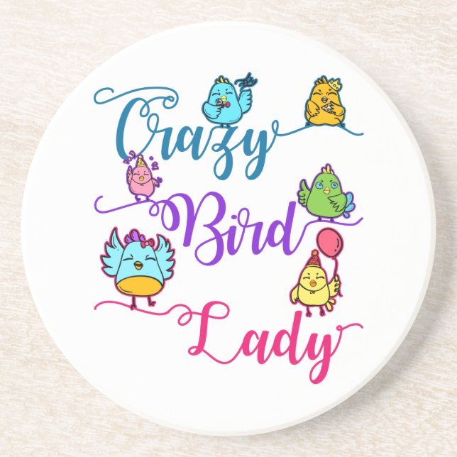 Crazy Bird Lady Bird Owner Lover Vogelbeobachter T Getränkeuntersetzer (Vorne)