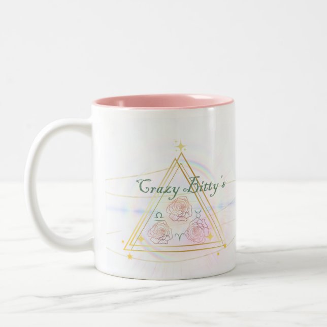 Crazy Bitty's - Bitty-Tasse mit Business-Logo Zweifarbige Tasse (Links)