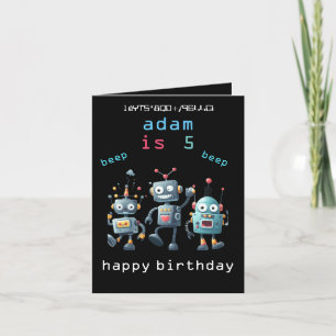 Crazy Black Vintag Retro sci fi Robot Birthday Dankeskarte