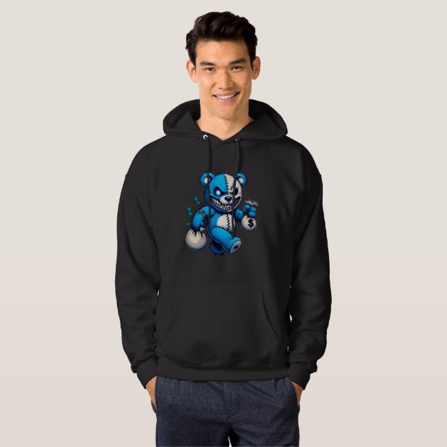 Crazy Blue Bear Hoodie (Vorne ganz)