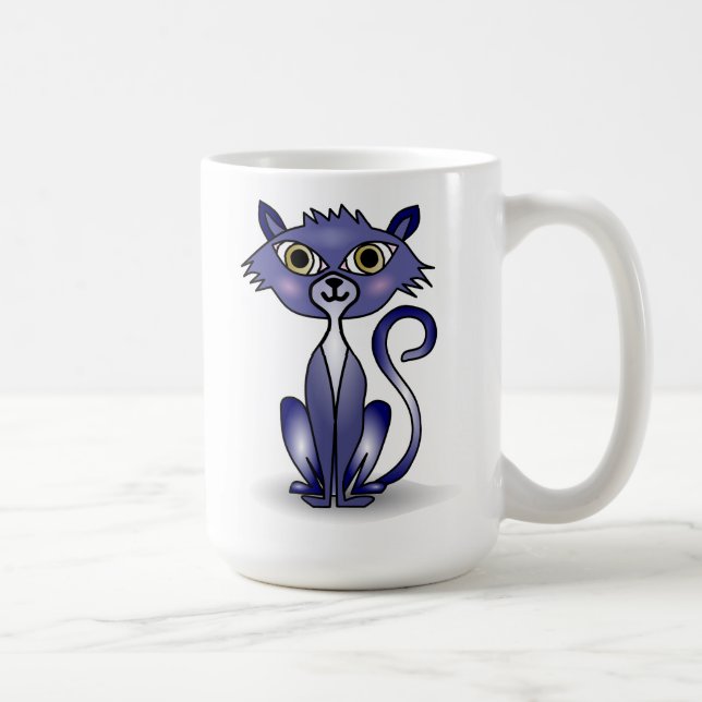 Crazy Blue Cat Classic Tasse (Rechts)