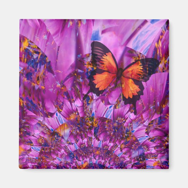 Crazy Blume Butterfly Magnet (Vorne)