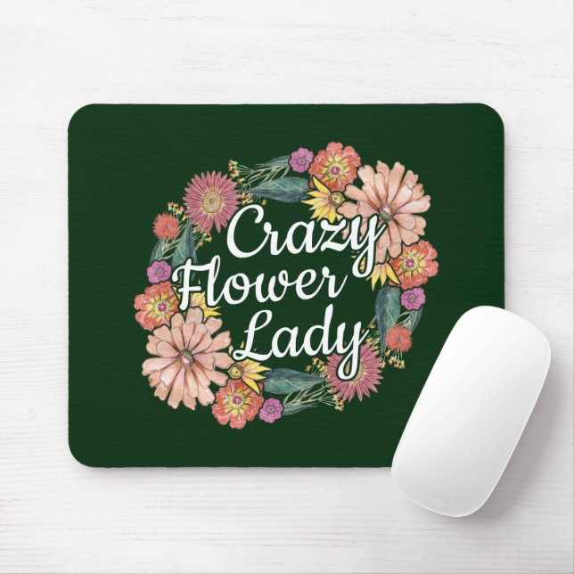 Crazy Blume Lady - Zinnia Gardener Mousepad (Mit Mouse)