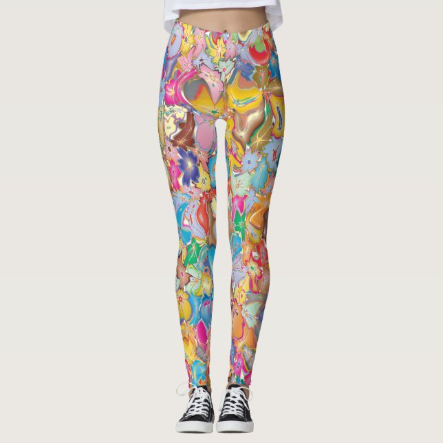 Crazy Blume Leggings (Vorderseite)
