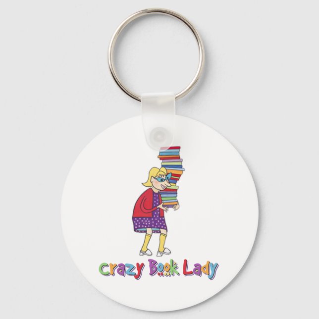 Crazy Book Lady Schlüsselanhänger (Vorderseite)