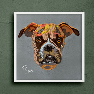 Crazy Boxer handbemalt Poster