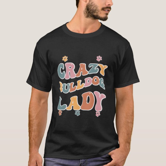 Crazy Brussels Griffon Lady Backprint T-Shirt (Vorderseite)