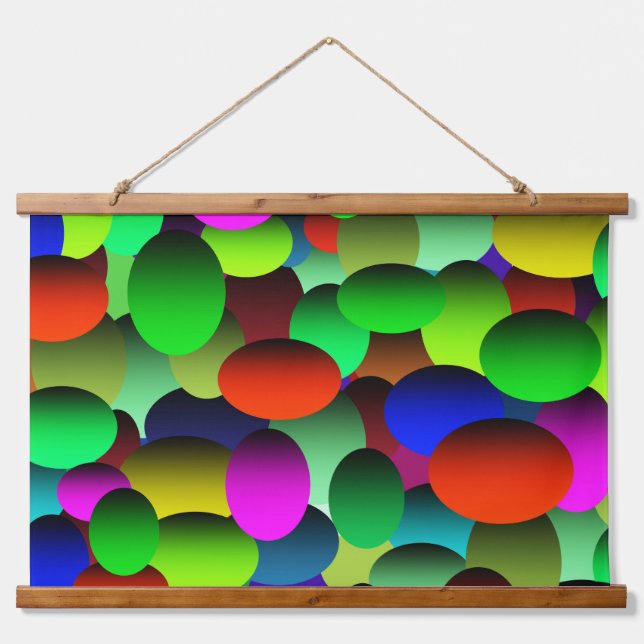 Crazy Bubble Eggs Wandteppich Mit Holzrahmen (Vorne)