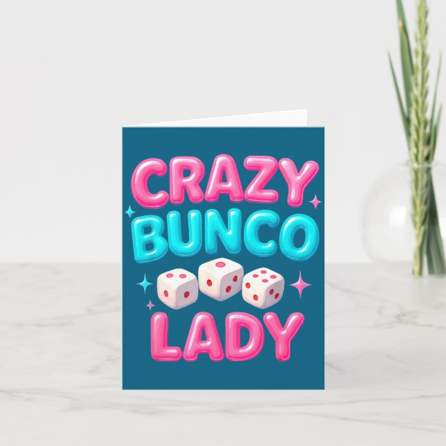 Crazy Bunco Lady Funny Bunco Dice Game Night Women Karte (Vorderseite)