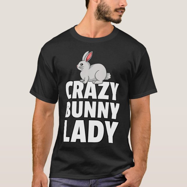 Crazy Bunny Lady Rabbit OsterGirls T-Shirt (Vorderseite)
