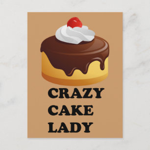 Crazy Cake Lady Postkarte