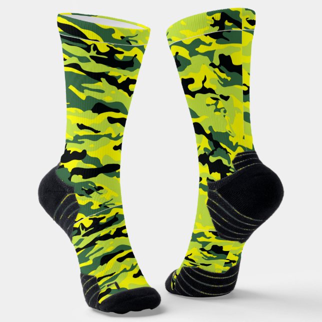 Crazy Camouflage Green Socks Socken (Gewinkelt)