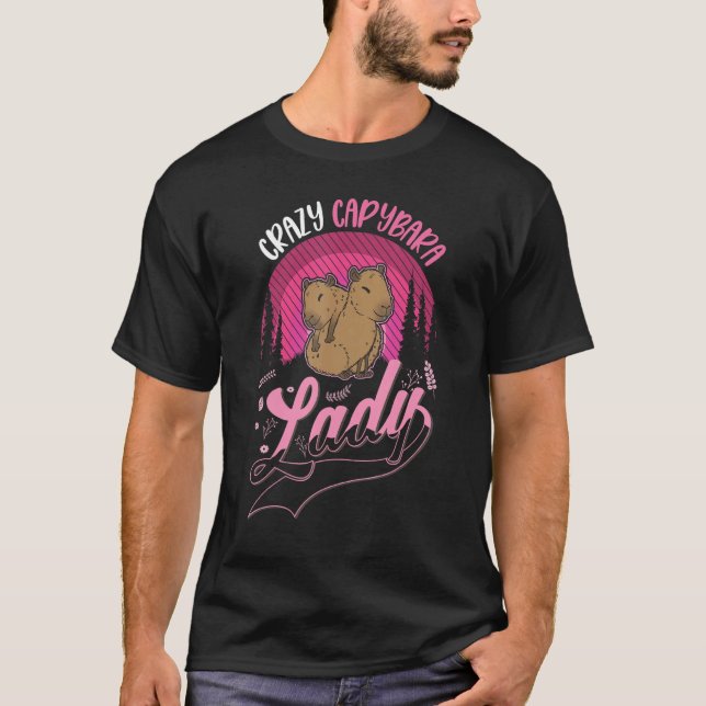 Crazy Capybara lady Capybara Girl T-Shirt (Vorderseite)