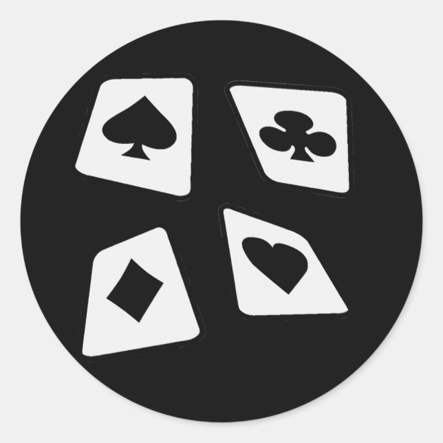 Crazy Cards - B&W Runder Aufkleber (Vorderseite)