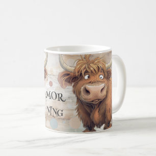 Crazy Cartoon Highland Cow Kaffeetasse