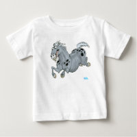 Crazy Cartoon Horse Baby T - Shirt