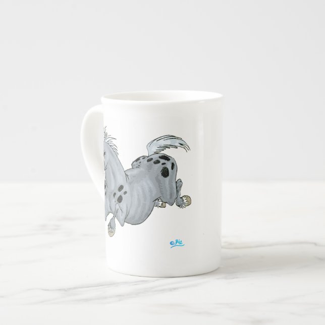 Crazy Cartoon Horse Bone China Tasse (Vorderseite Links)