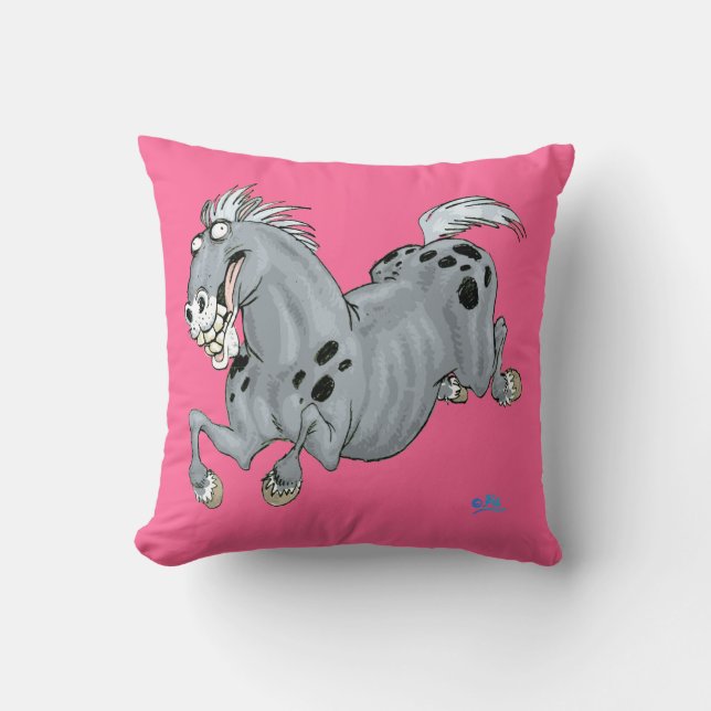 Crazy Cartoon Horse Kissen (Vorderseite)